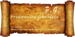 Prodanovics Gabriella névjegykártya